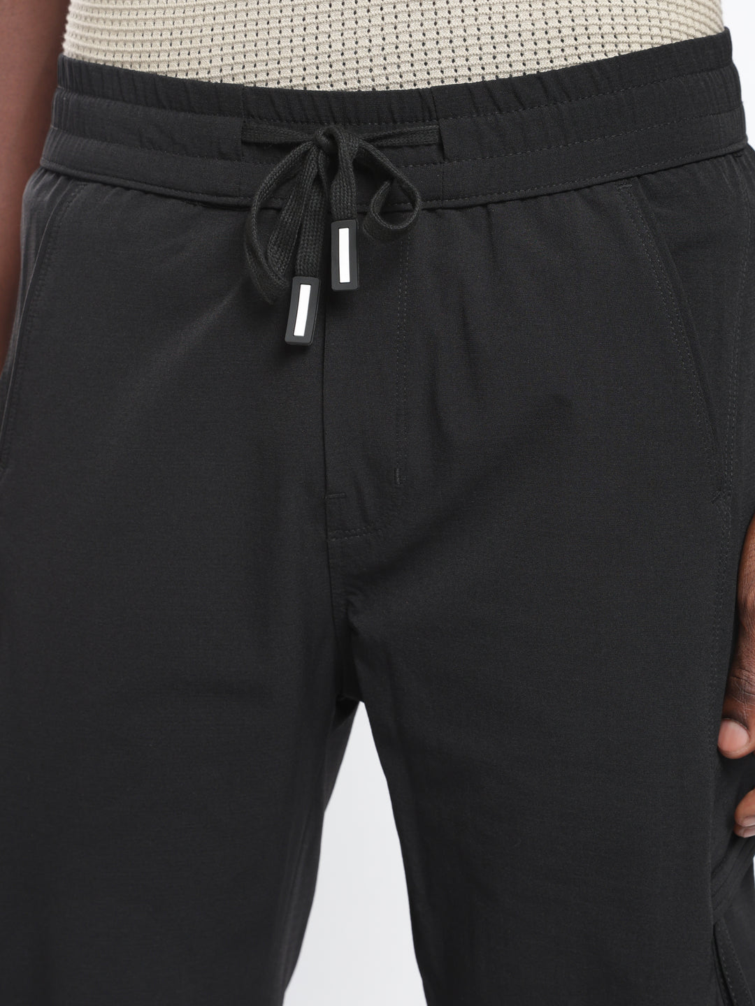 Black Nylon Relaxed Fit Travel Pant