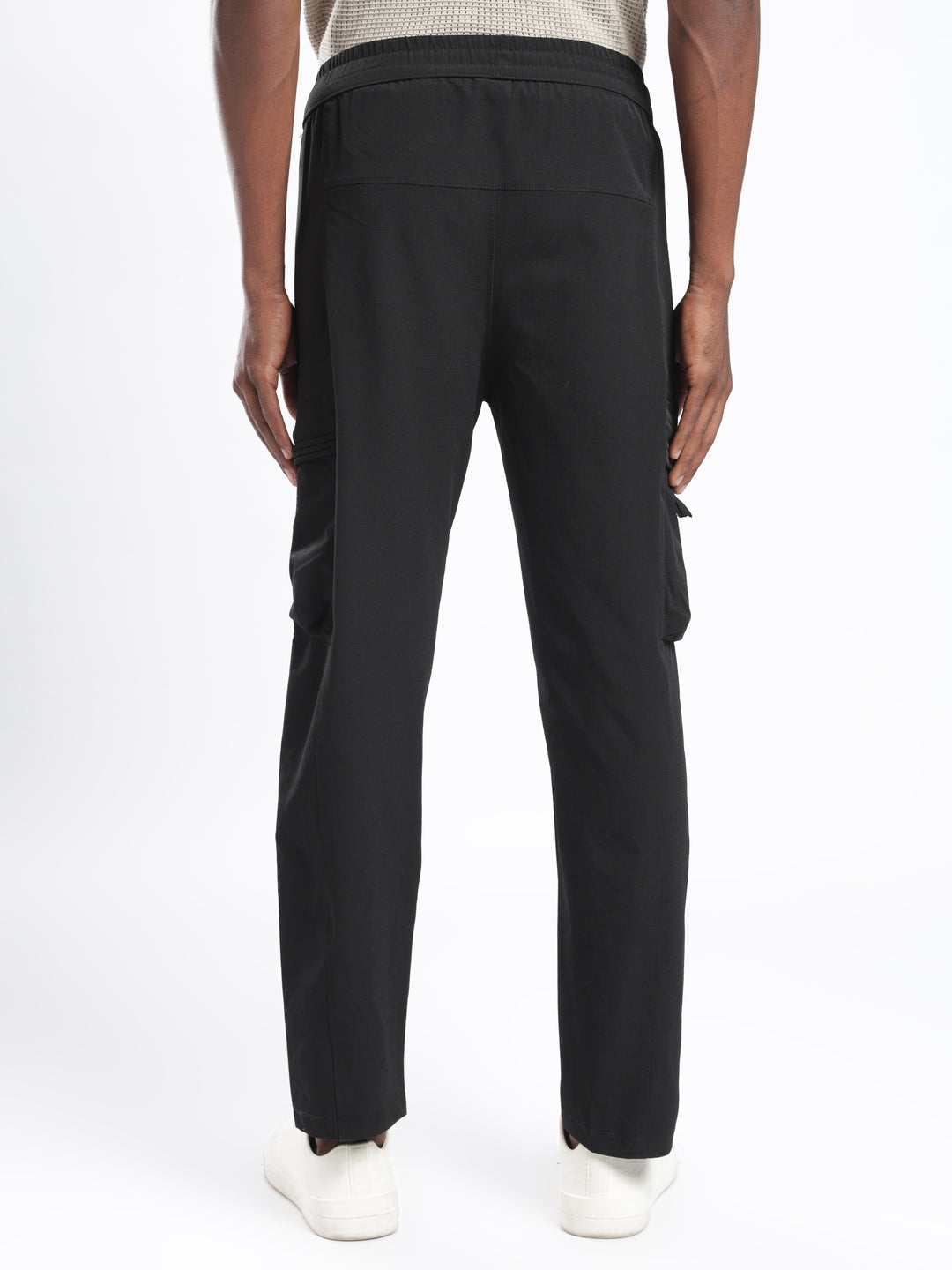 Black Nylon Relaxed Fit Travel Pant