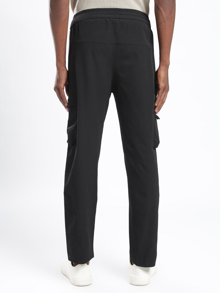 Black Nylon Relaxed Fit Travel Pant