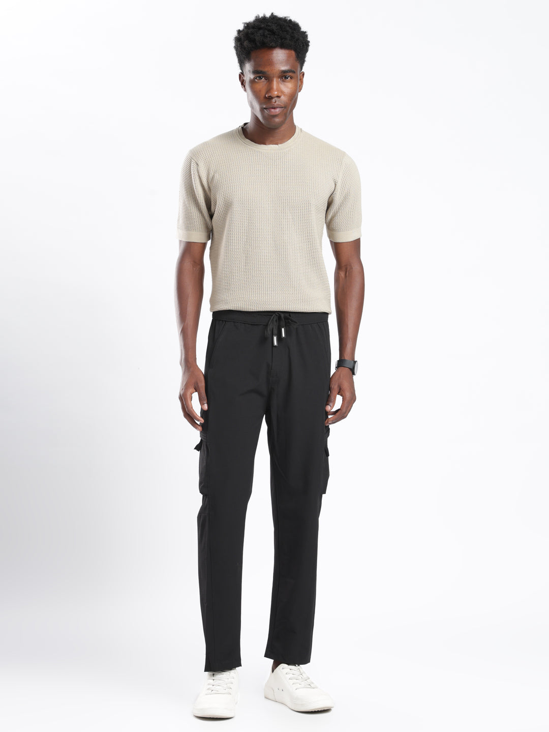 Black Nylon Relaxed Fit Travel Pant