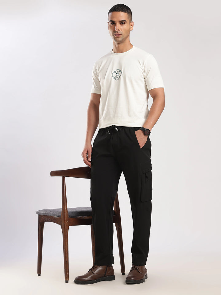 Dark Grey Nylon Relaxed Fit Travel Pant