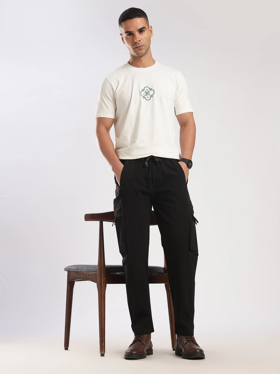 Dark Grey Nylon Relaxed Fit Travel Pant