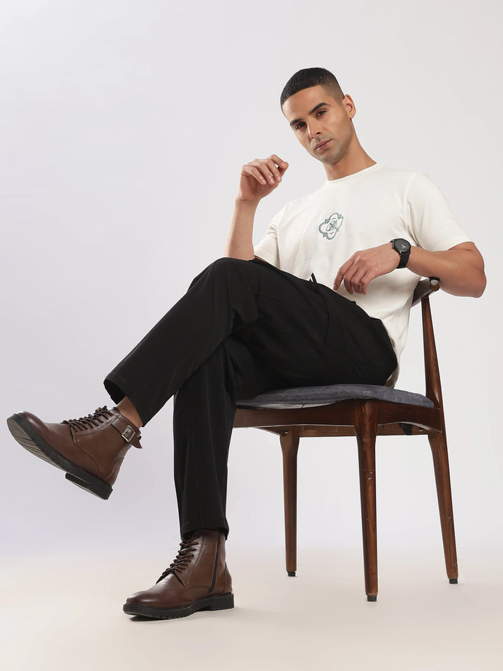 Dark Grey Nylon Relaxed Fit Travel Pant