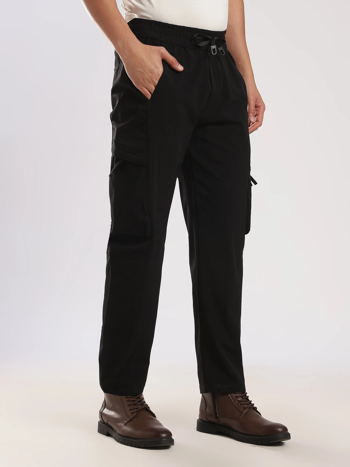 Dark Grey Nylon Relaxed Fit Travel Pant