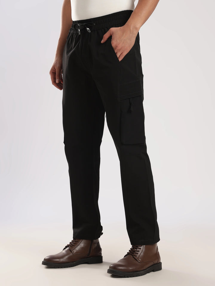 Dark Grey Nylon Relaxed Fit Travel Pant