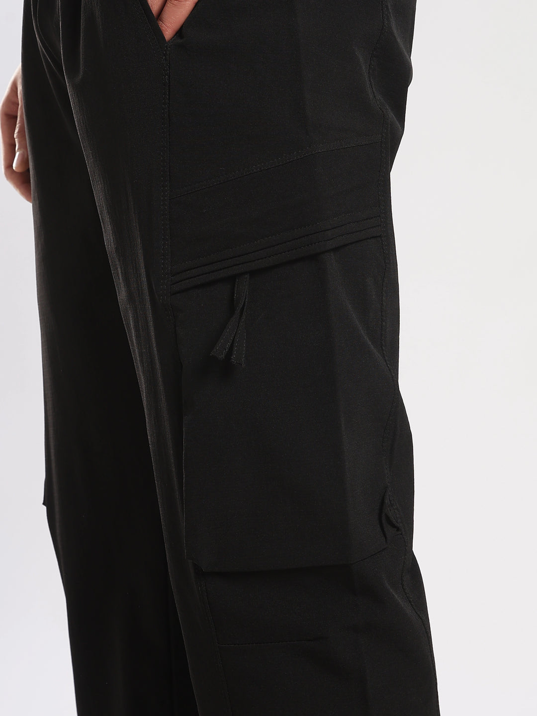 Dark Grey Nylon Relaxed Fit Travel Pant