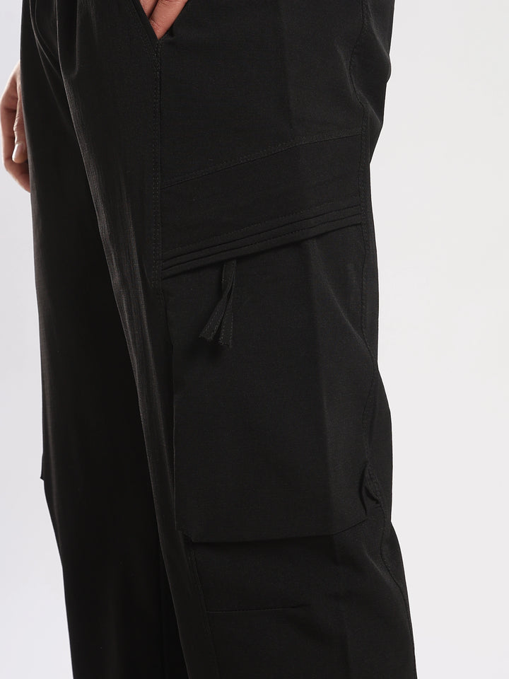 Dark Grey Nylon Relaxed Fit Travel Pant