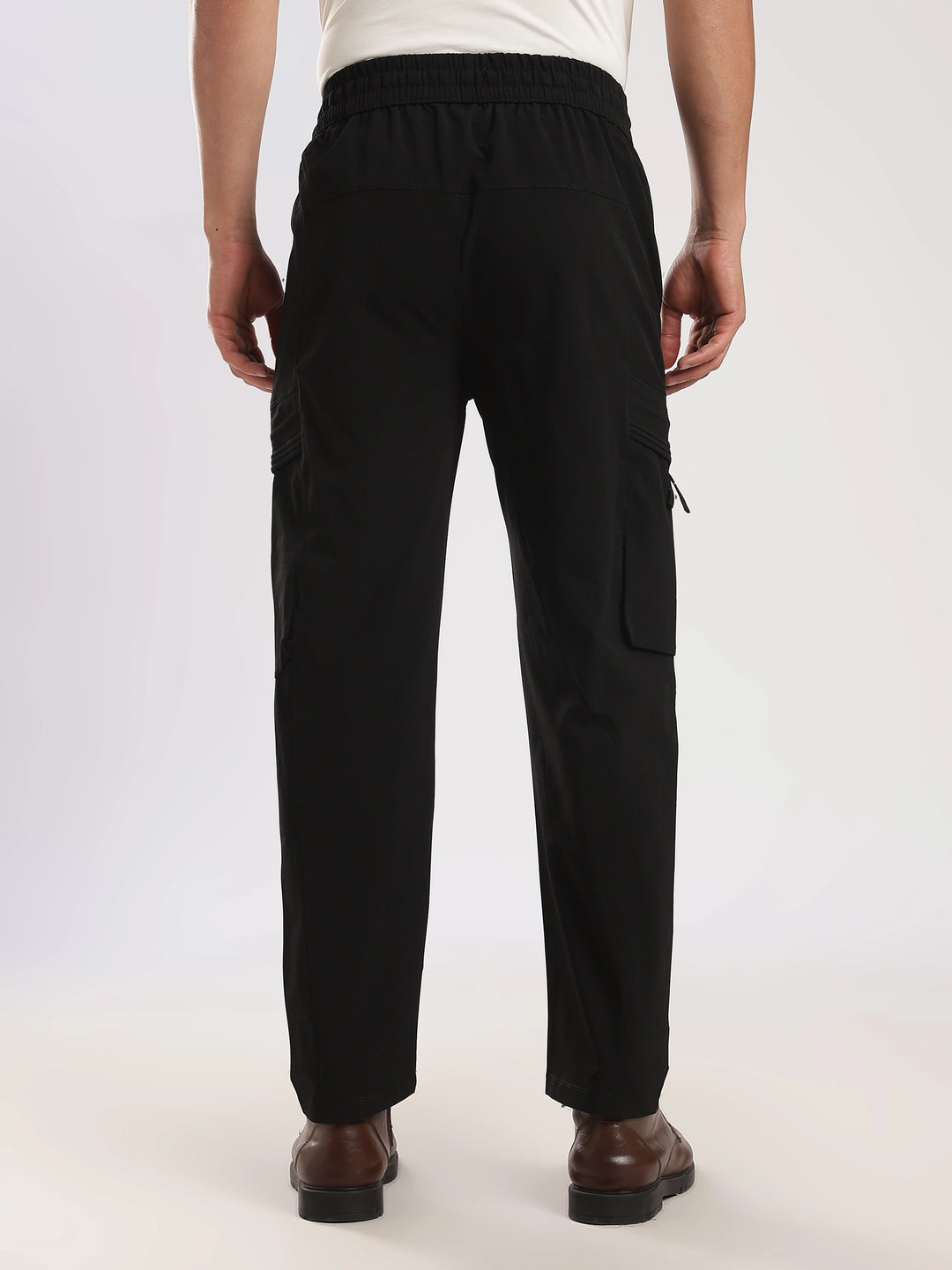 Dark Grey Nylon Relaxed Fit Travel Pant