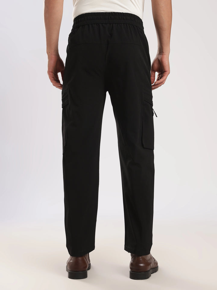 Dark Grey Nylon Relaxed Fit Travel Pant