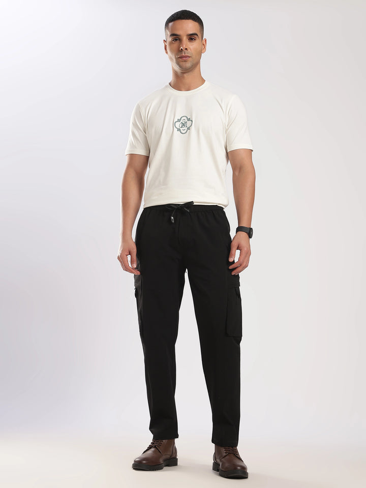 Dark Grey Nylon Relaxed Fit Travel Pant