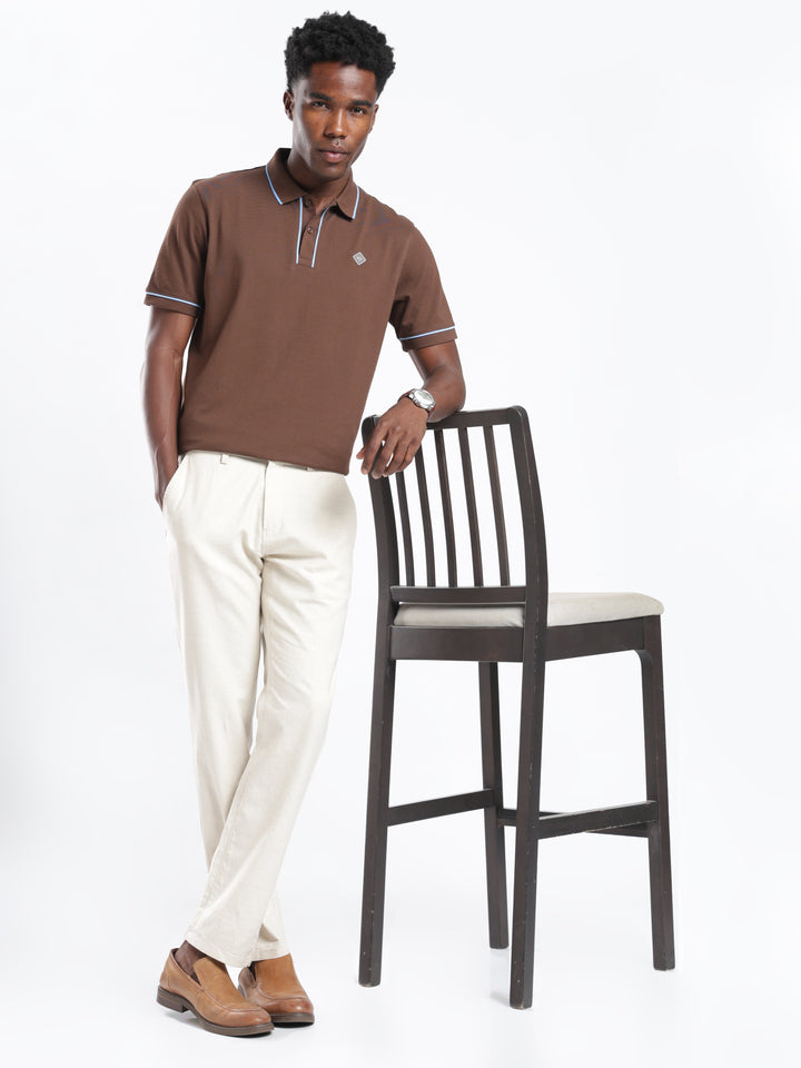Beige Cotton Linen Trouser