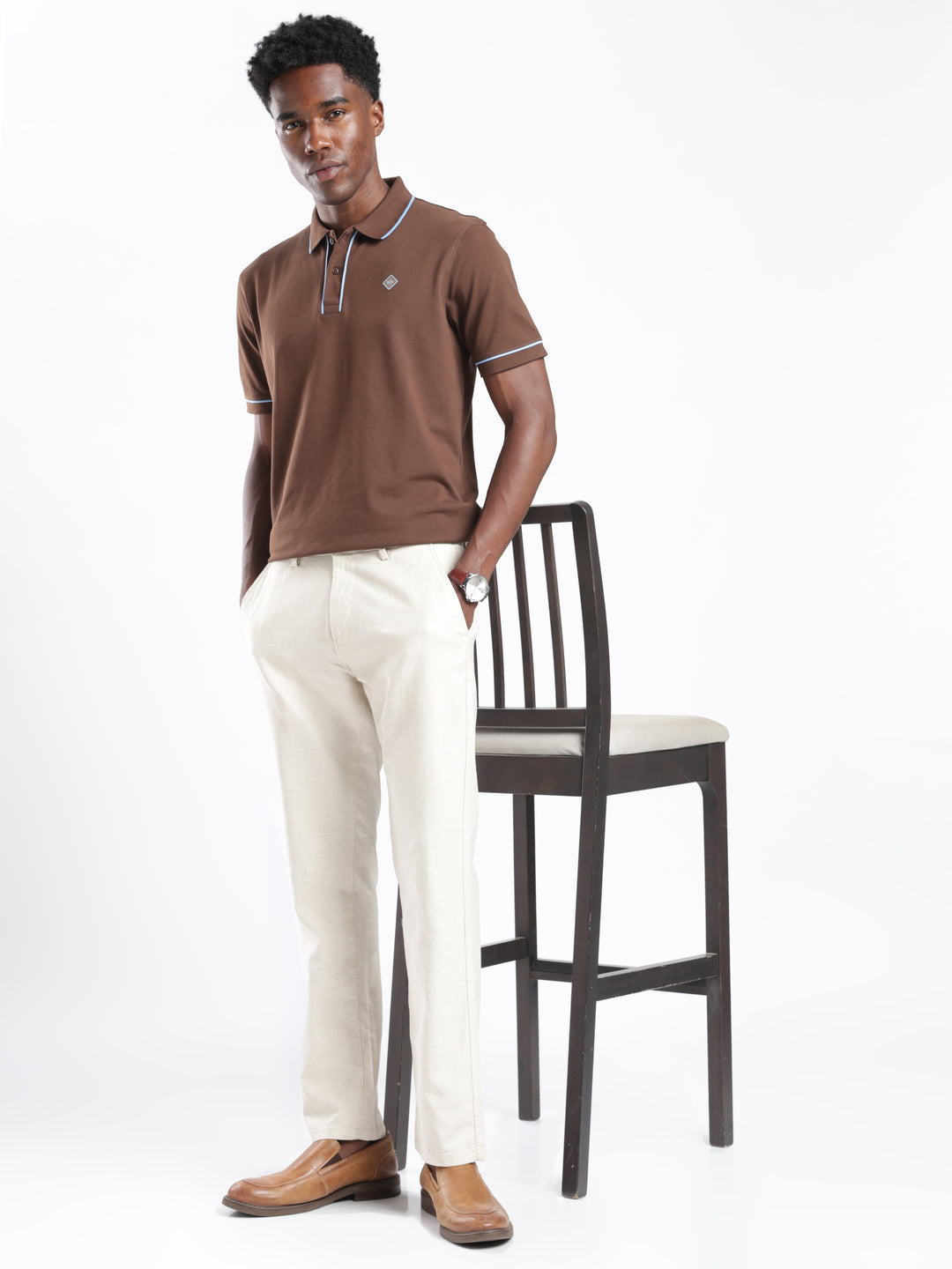 Beige Cotton Linen Trouser