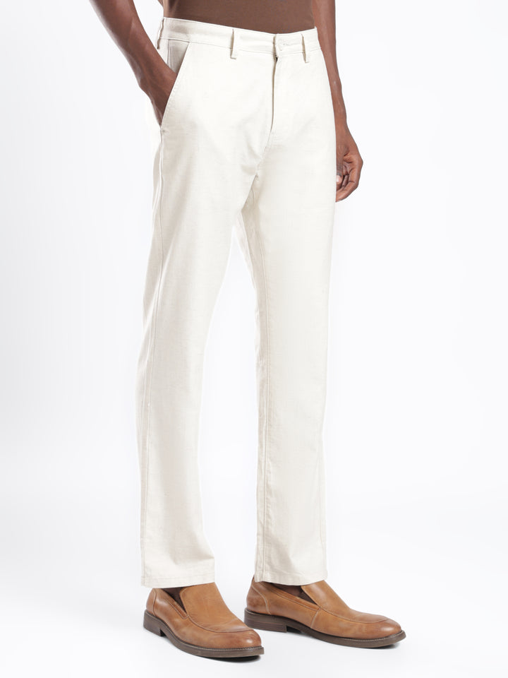Beige Cotton Linen Trouser
