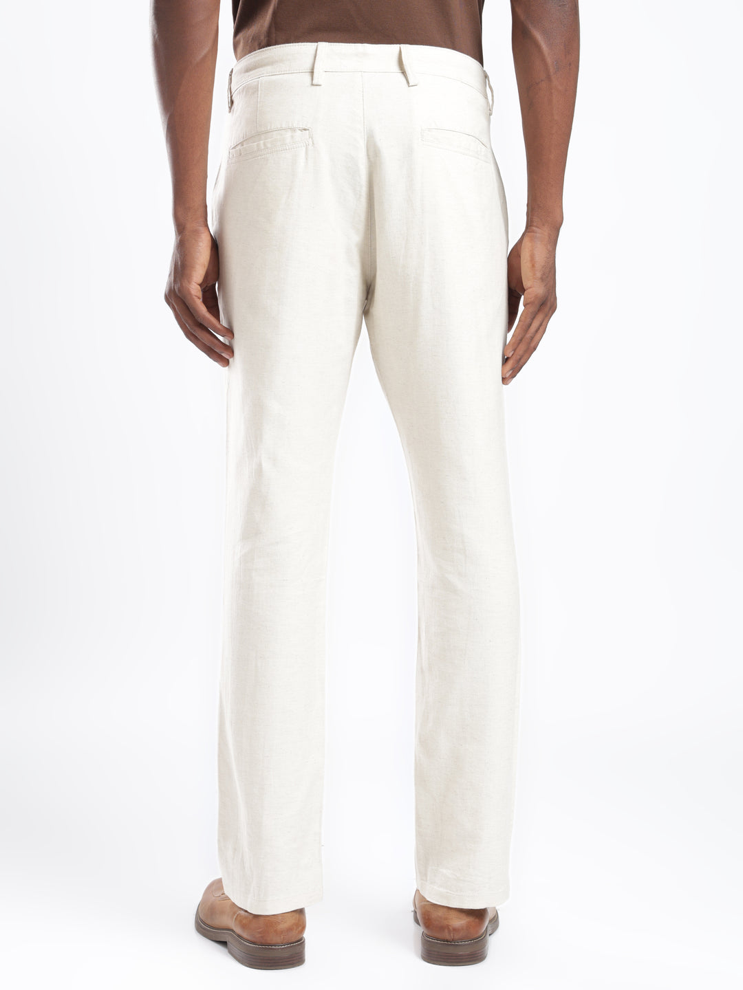 Beige Cotton Linen Trouser