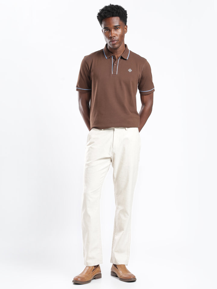 Beige Cotton Linen Trouser