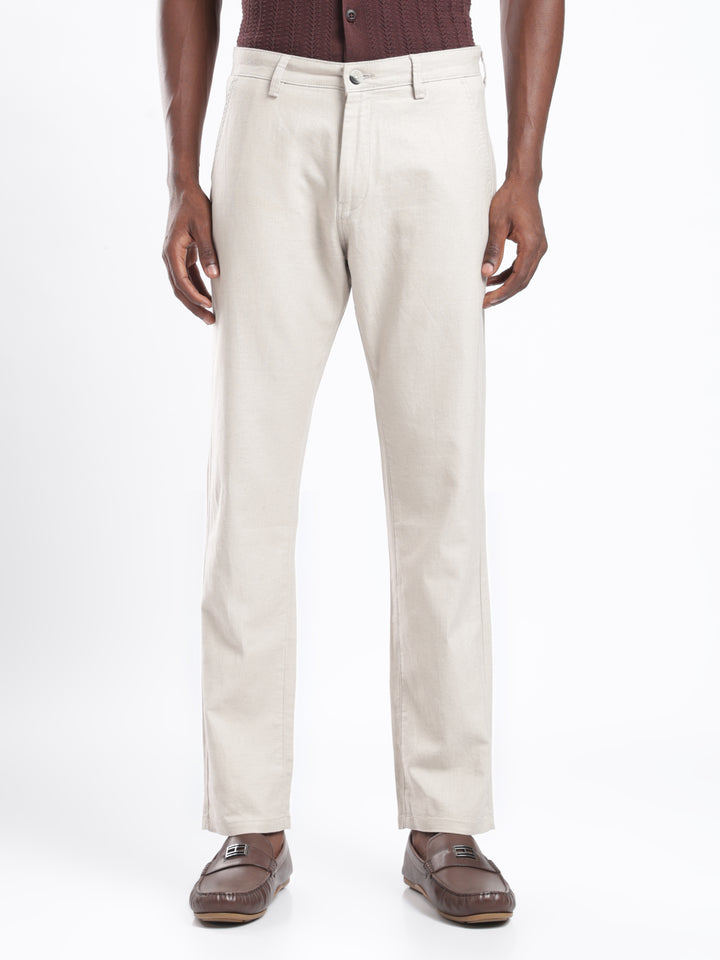 Khaki Cotton Linen Trouser