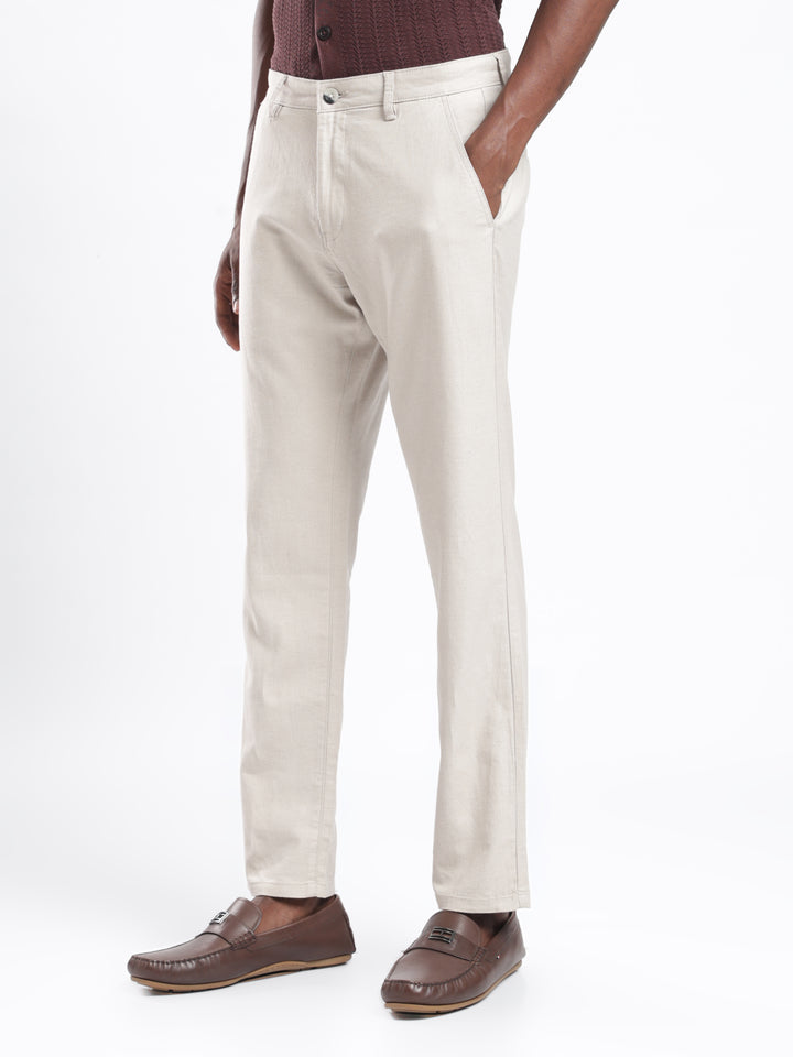Khaki Cotton Linen Trouser