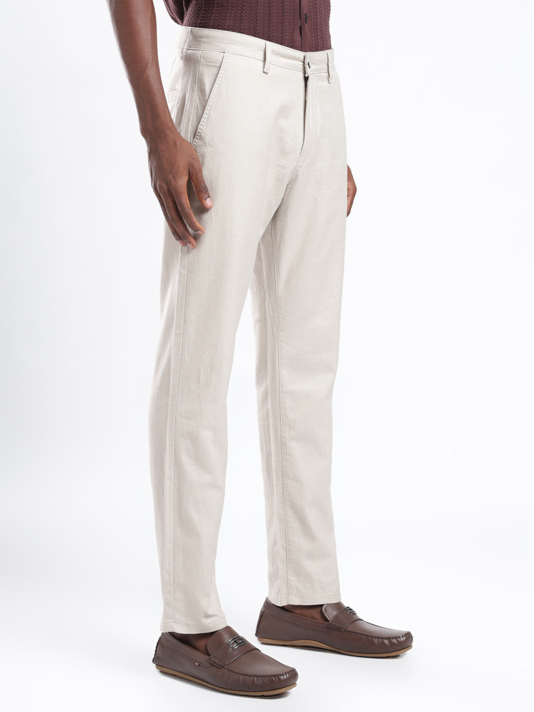 Khaki Cotton Linen Trouser