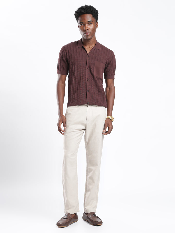 Khaki Cotton Linen Trouser