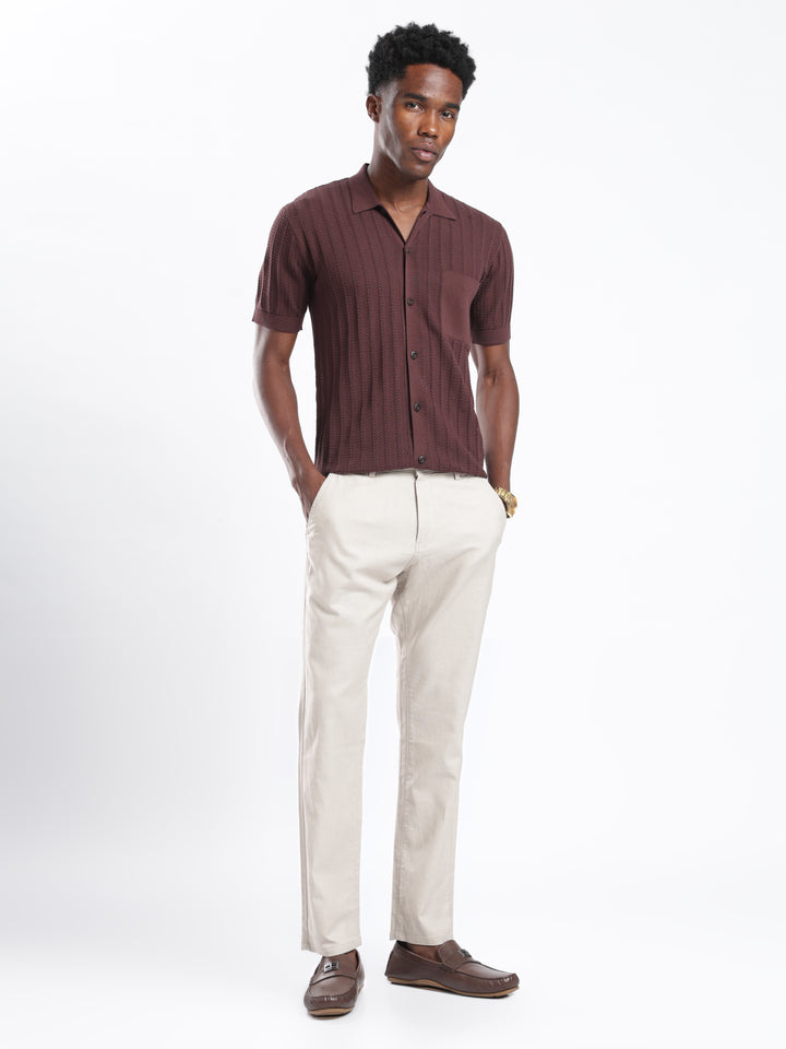 Khaki Cotton Linen Trouser