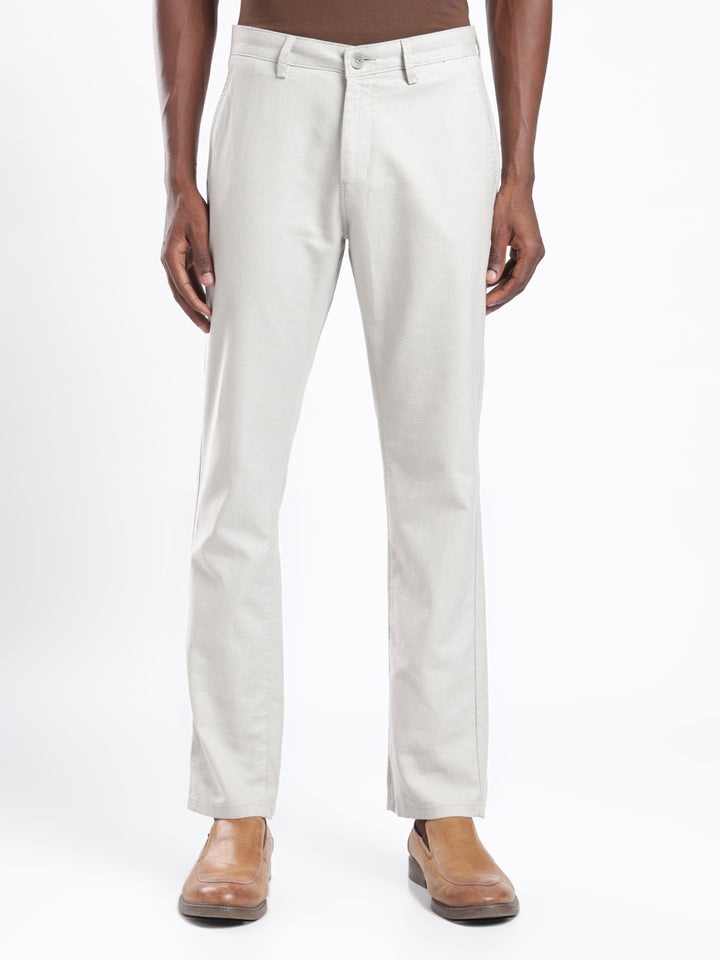 Grey Cotton Linen Trouser
