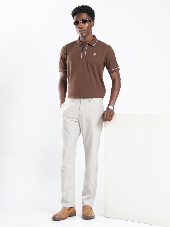 Grey Cotton Linen Trouser