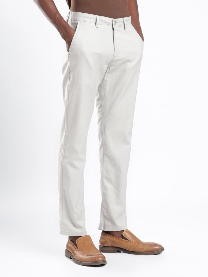 Grey Cotton Linen Trouser