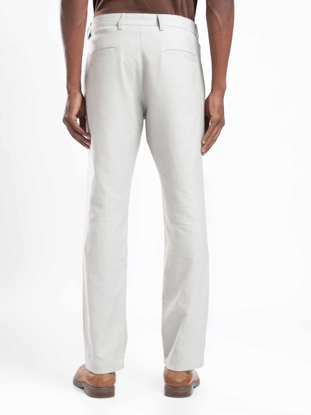 Grey Cotton Linen Trouser