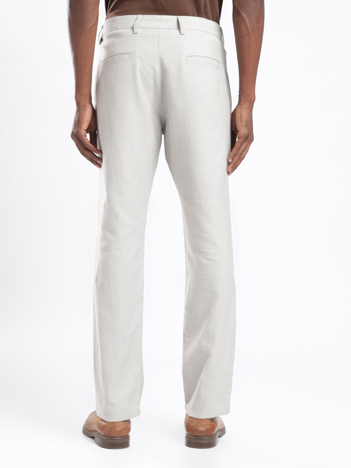 Grey Cotton Linen Trouser