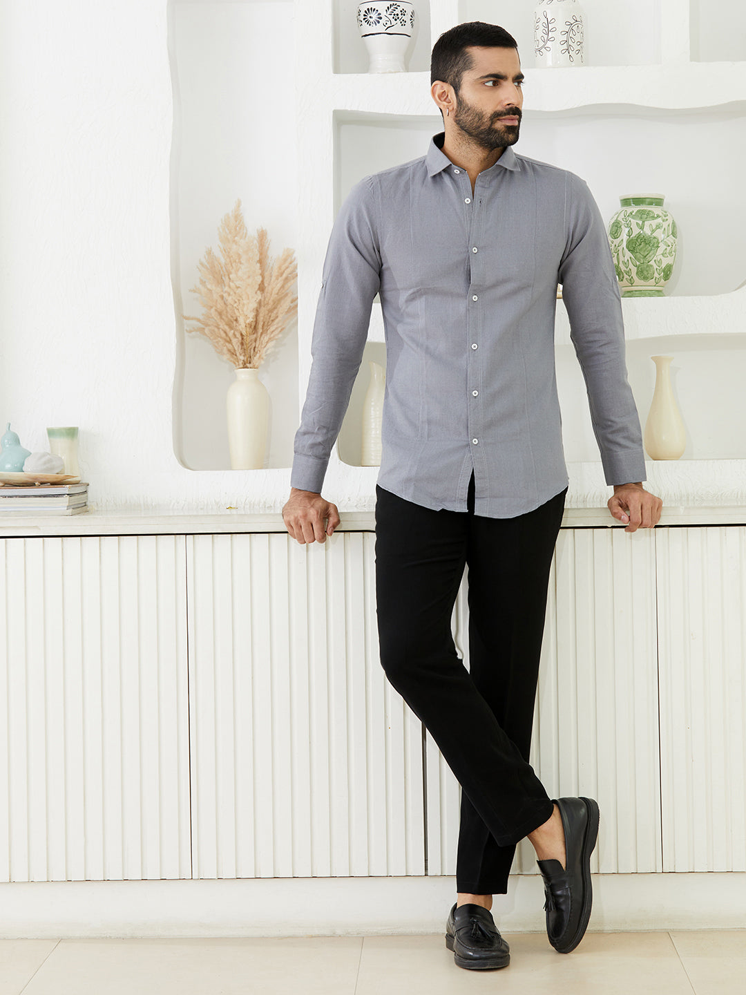 Grey Linen Shirt