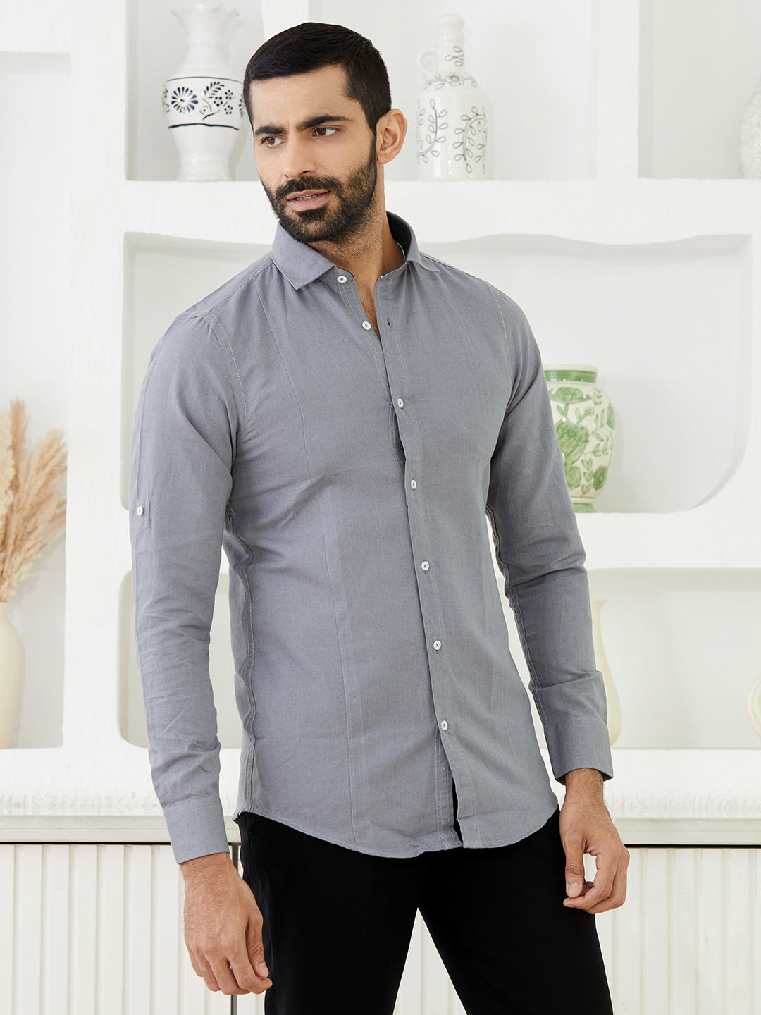 Grey Linen Shirt