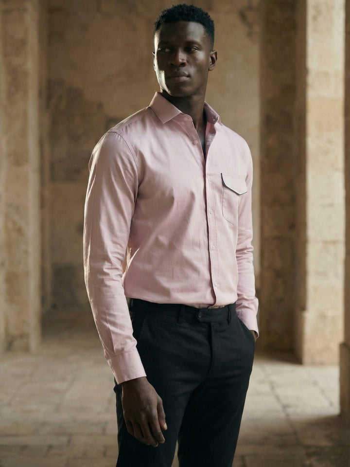 pink satin shirt men's