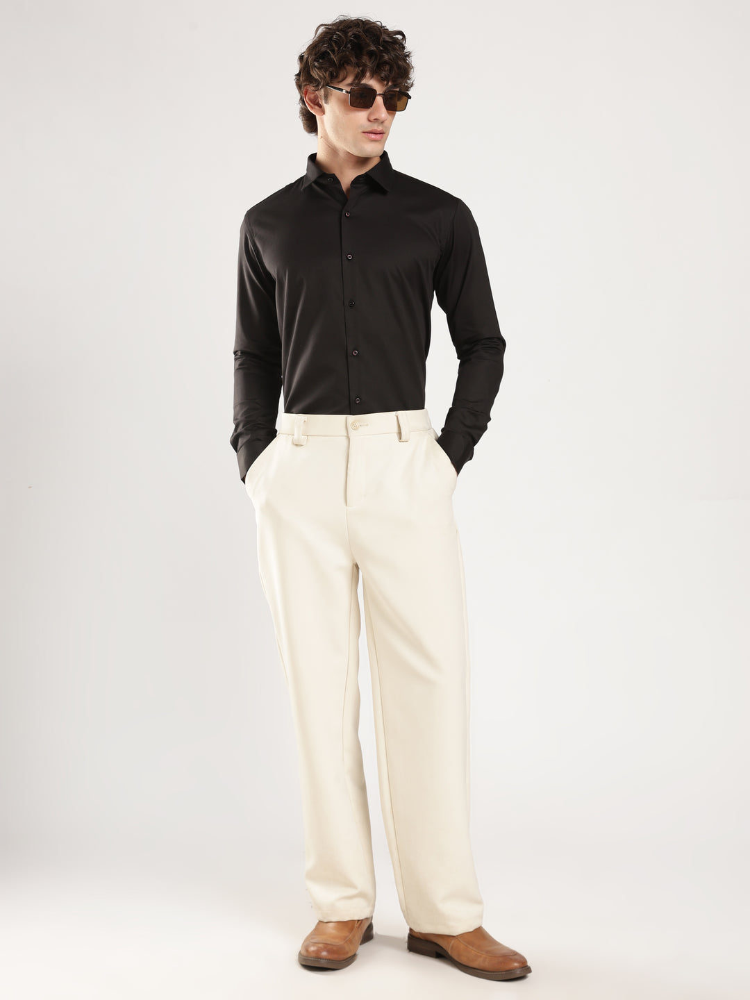 Black Solid Slim Fit Formal Shirt
