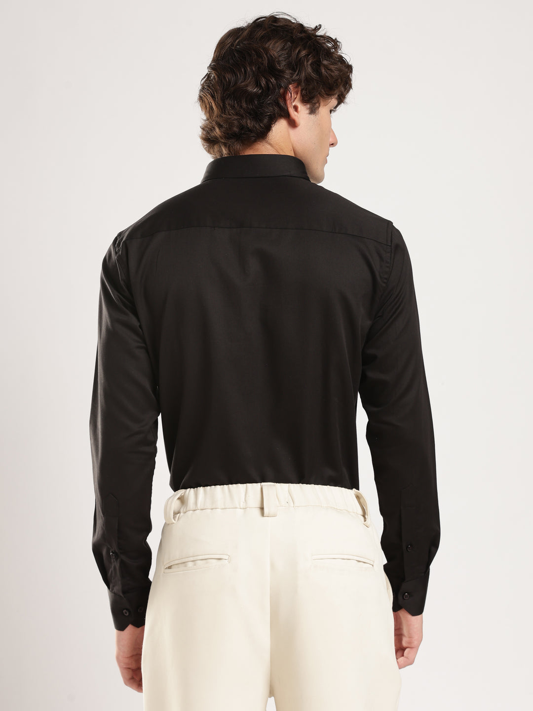 Black Solid Slim Fit Formal Shirt