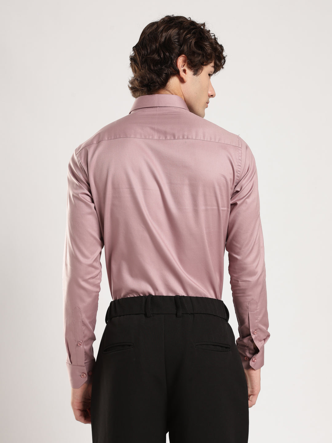 Violet Solid Slim Fit Formal Shirt