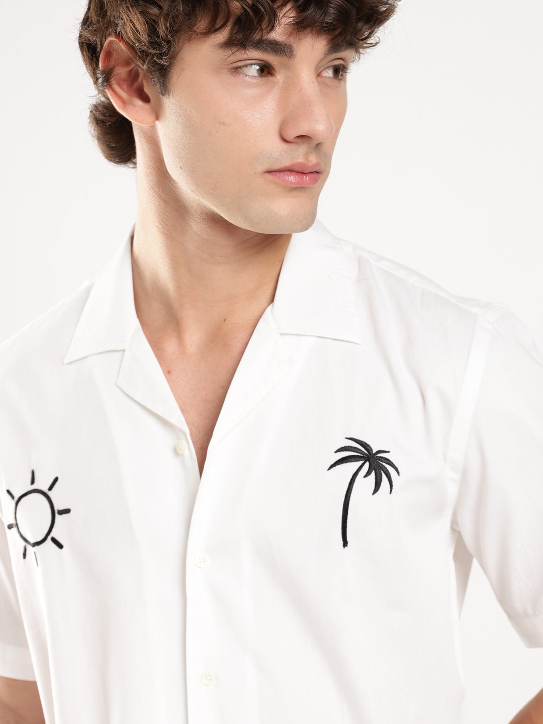 White Solid Boxy Fit Shirt