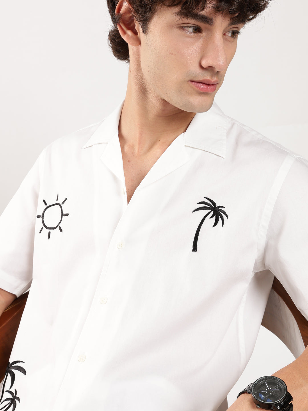 White Solid Boxy Fit Shirt