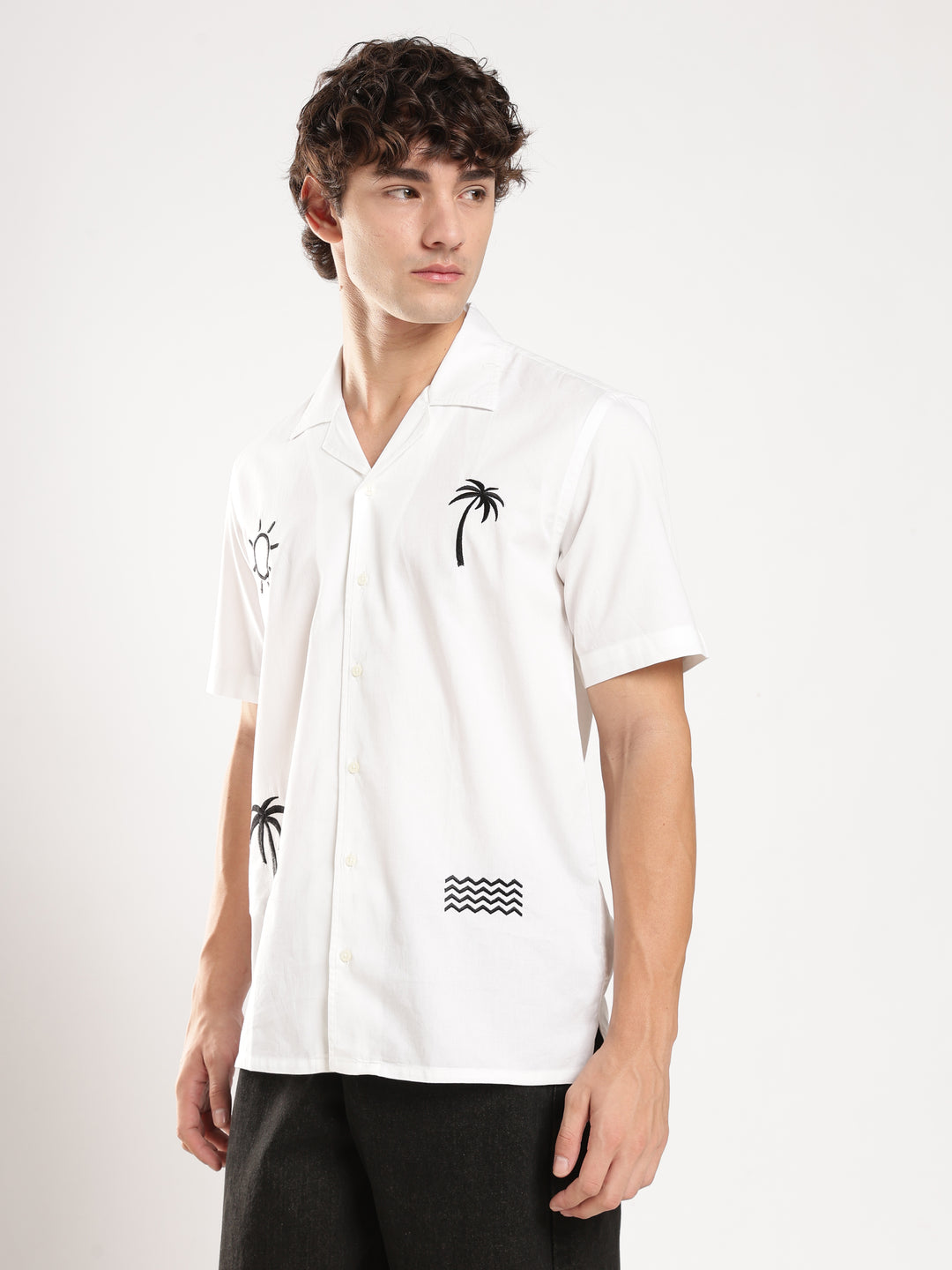 White Solid Boxy Fit Shirt
