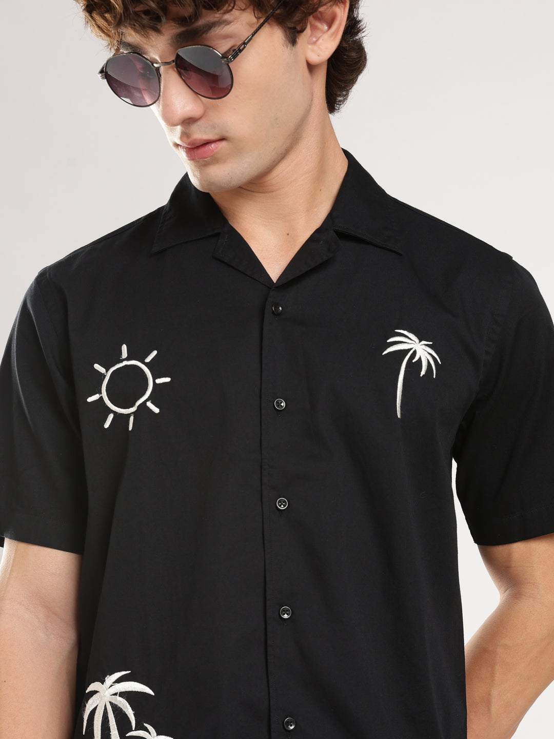 Black Solid Boxy Fit Shirt