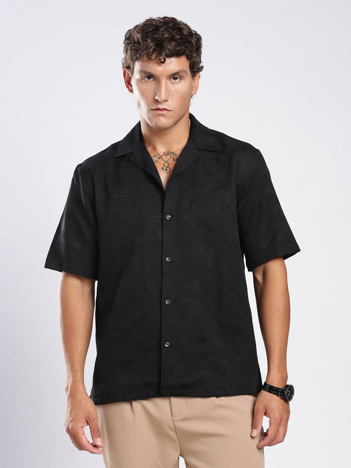 Black Jacquard  Shirt