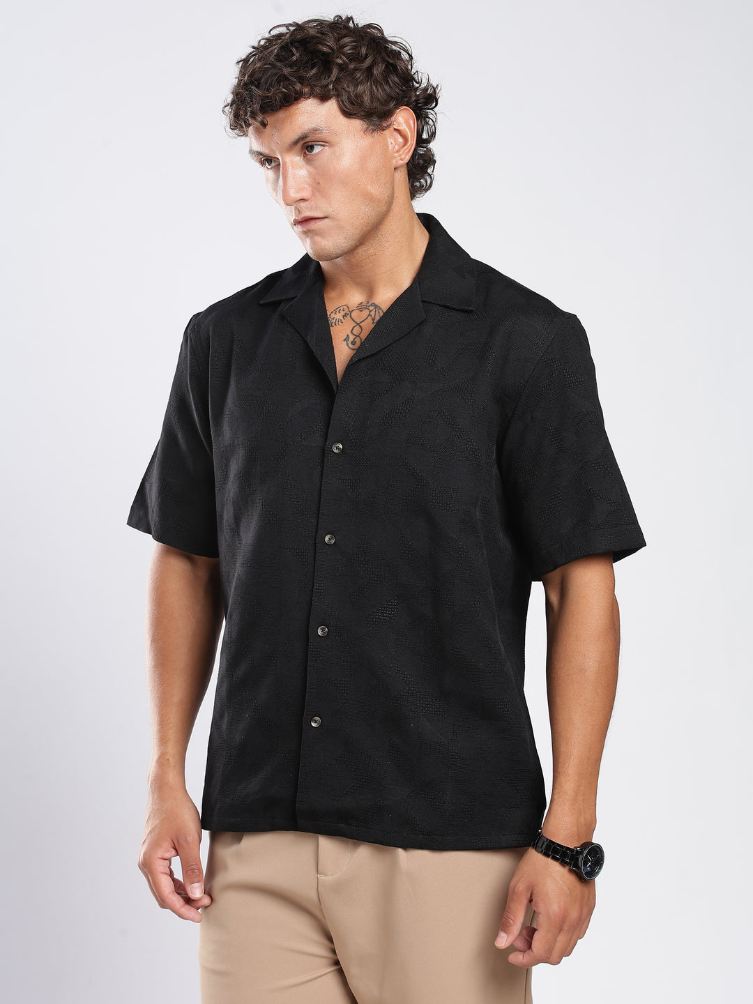 Black Jacquard  Shirt