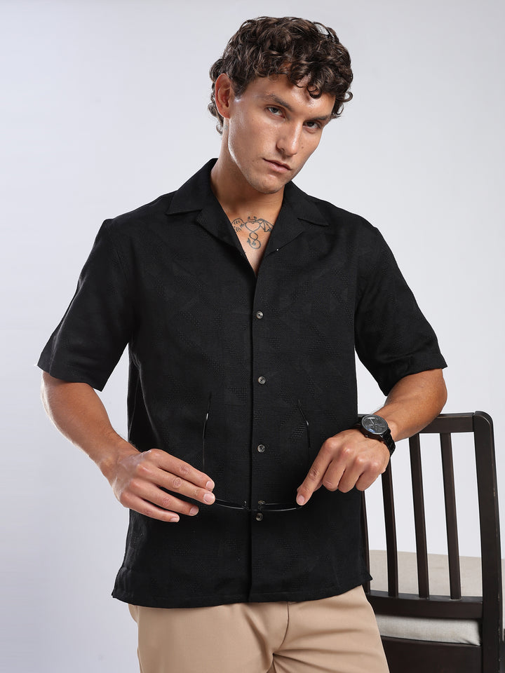 Black Jacquard  Shirt