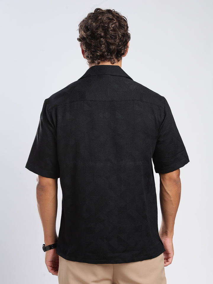 Black Jacquard  Shirt