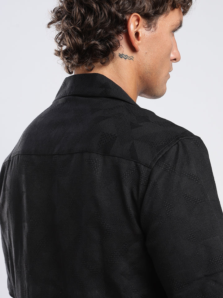 Black Jacquard  Shirt