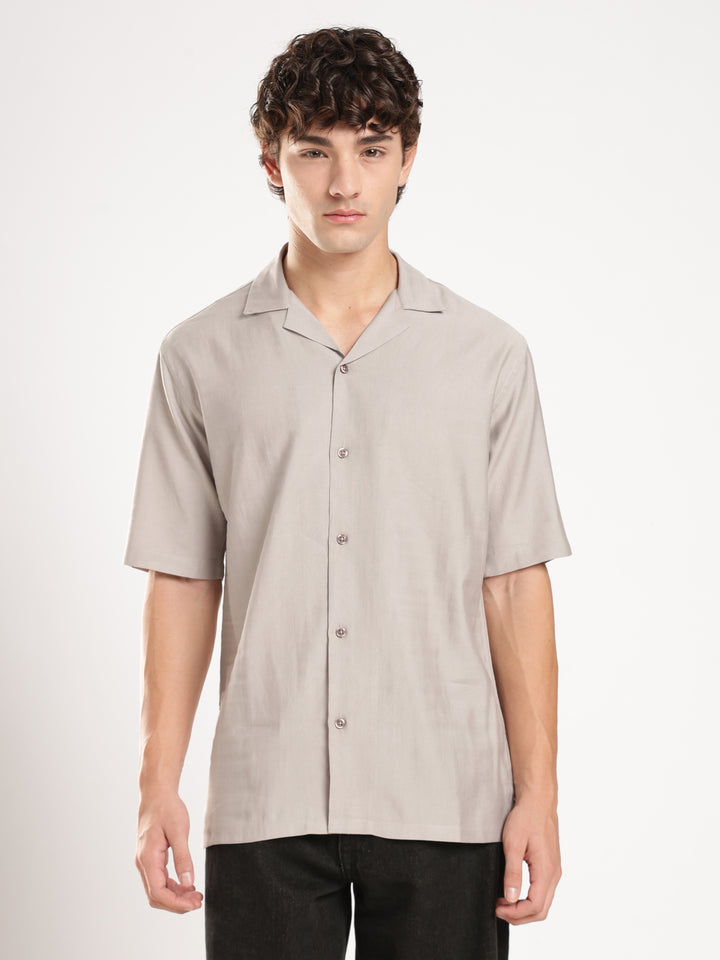 Grey Solid Boxy Fit Boxy Shirt