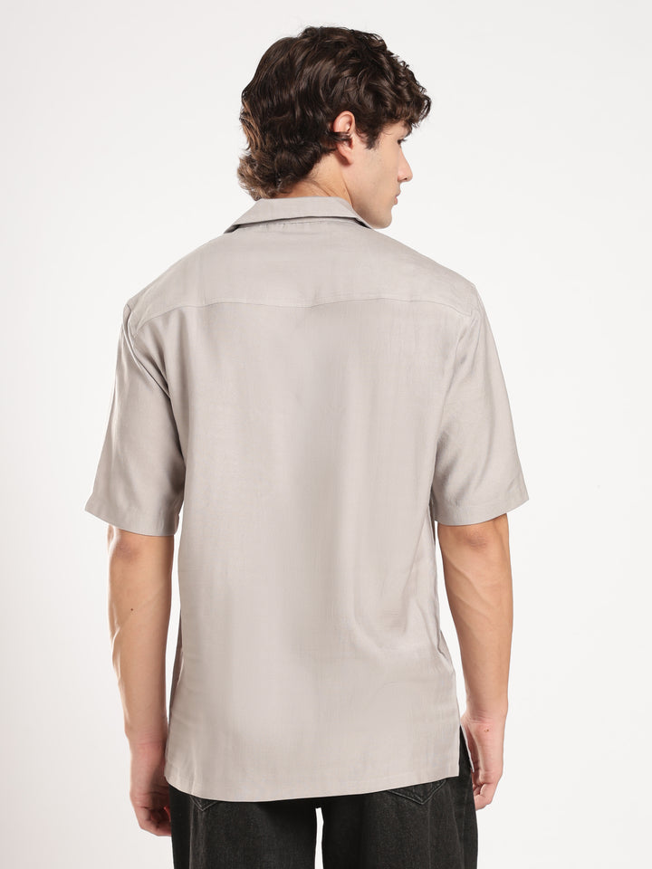 Grey Solid Boxy Fit Boxy Shirt