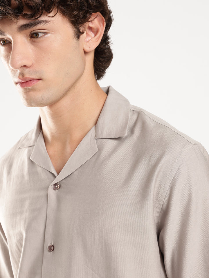 Grey Solid Boxy Fit Boxy Shirt