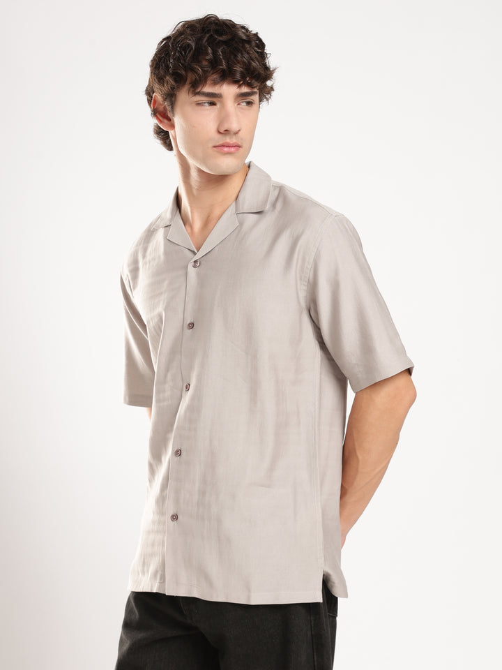 Grey Solid Boxy Fit Boxy Shirt