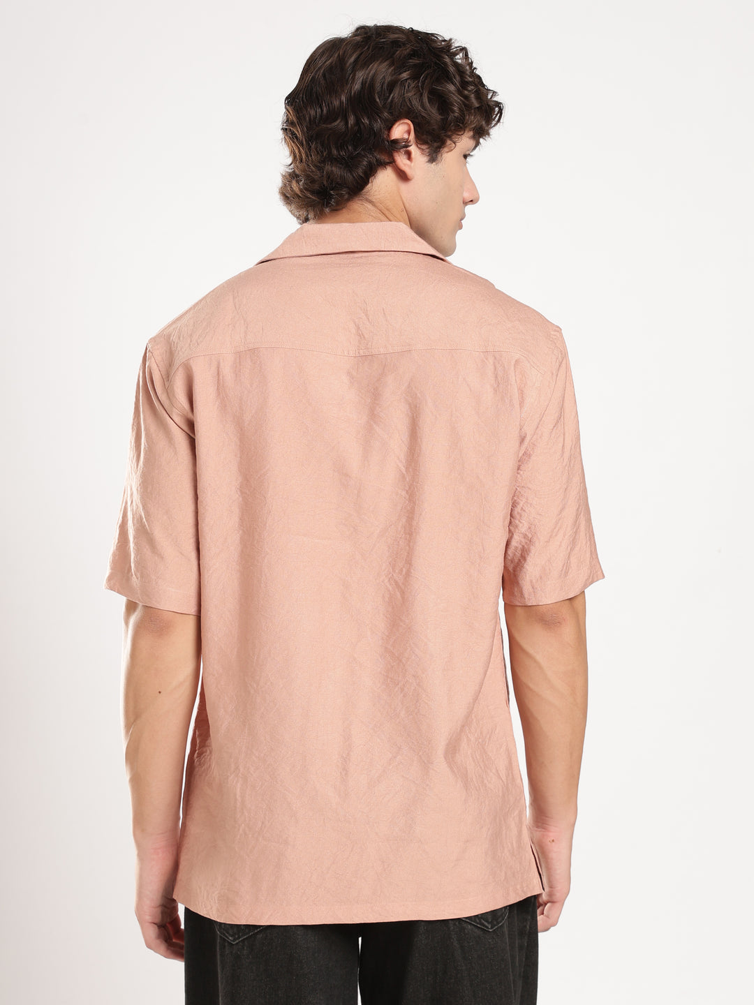 Peach Solid Boxy Fit Boxy Shirt