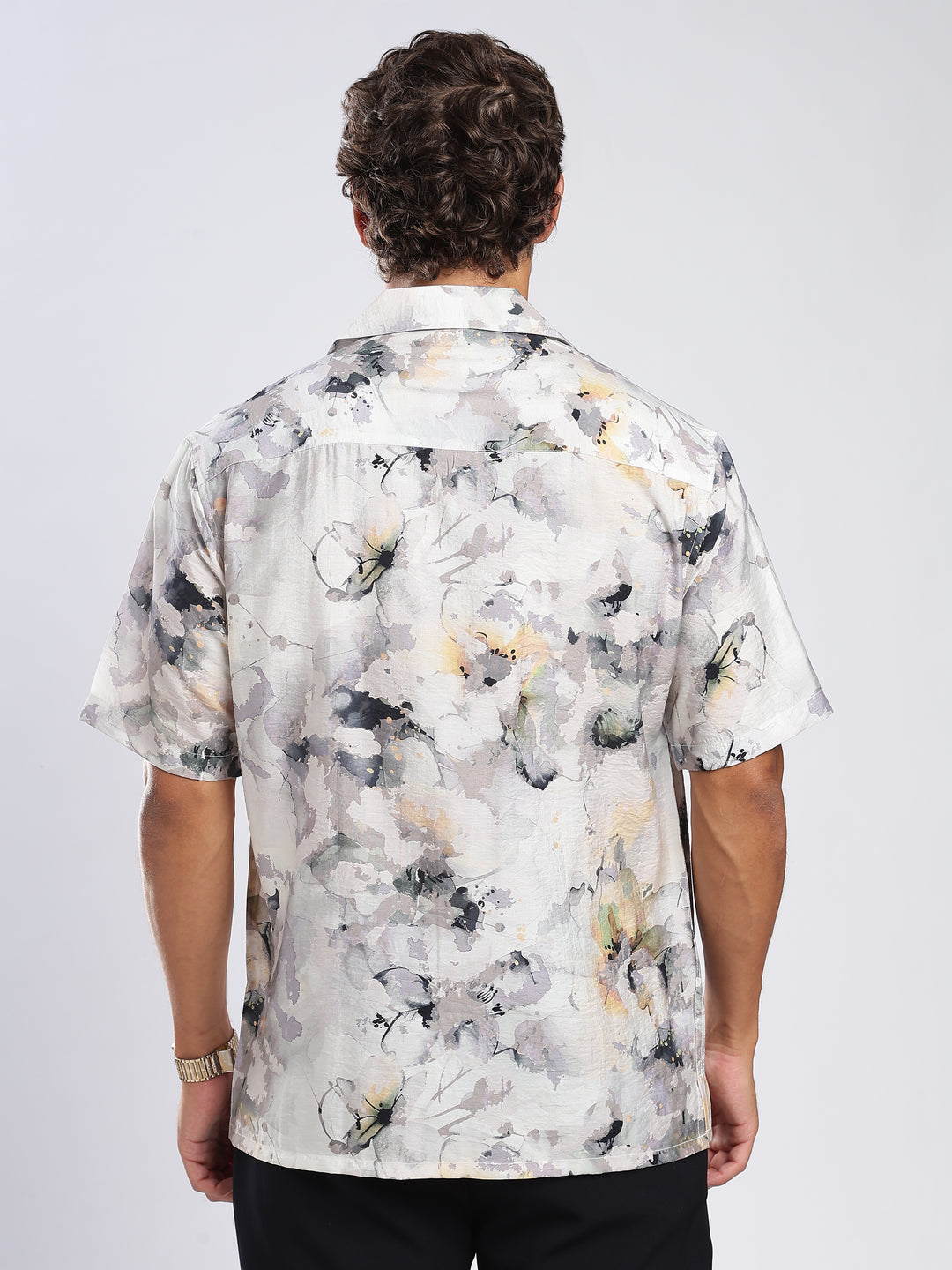 White Printed  Boxy Fit Casual Shirt